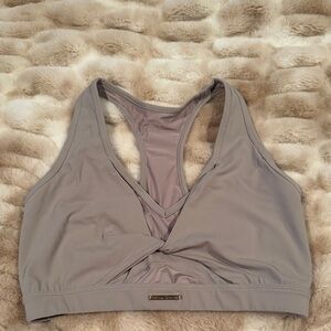 Women's Light Brown Twist Front Sports Bra